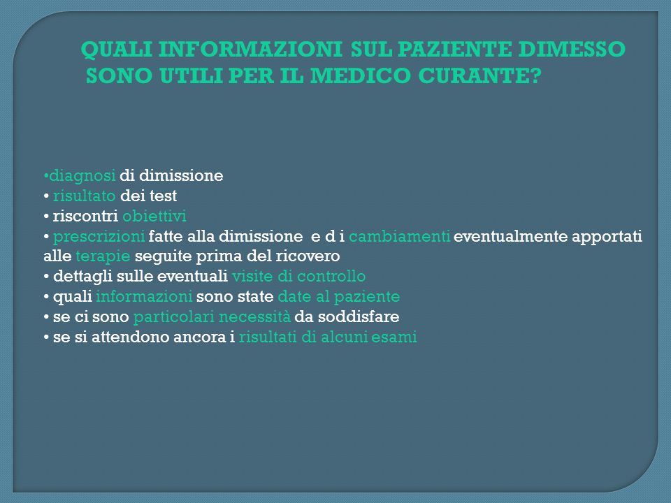 La Fase Di Dimissione Momento Dincontro Ospedale Territorio Ppt